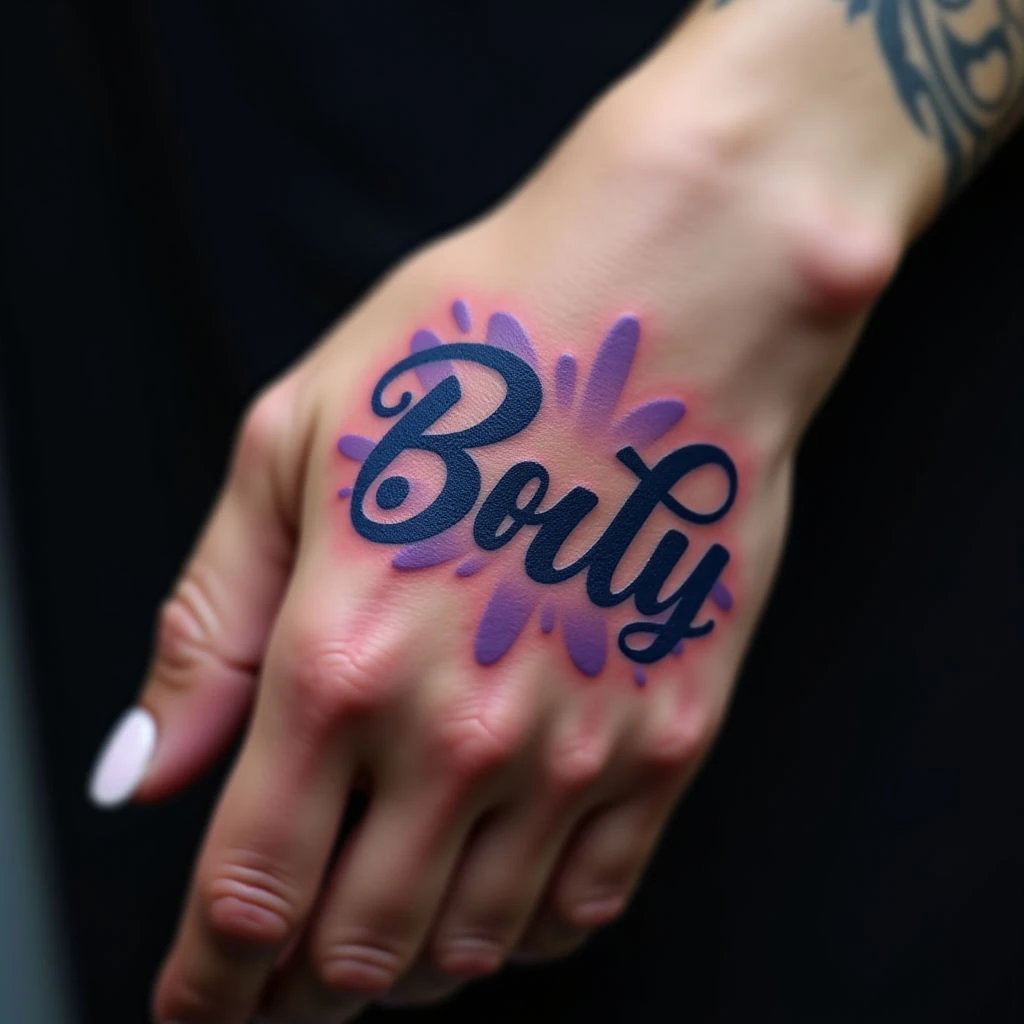 Stunning Ornamental Name Tattoos for Women on the Hand