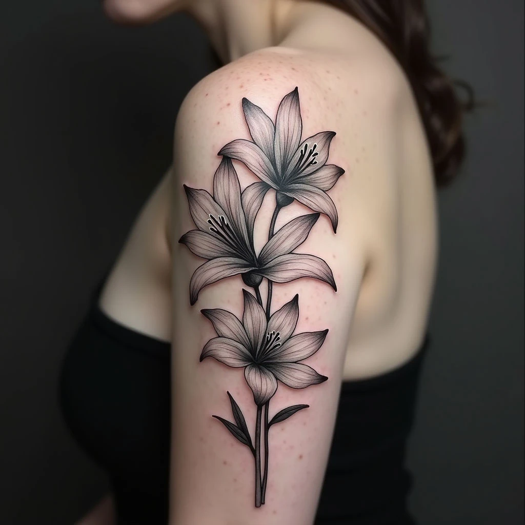 Elegant Lily Tattoo Design
