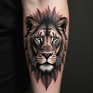 Majestic Lion Portrait Tattoo