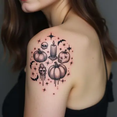 Tiny Spooky Tattoo Collection: Miniature Witchcraft & Folklore