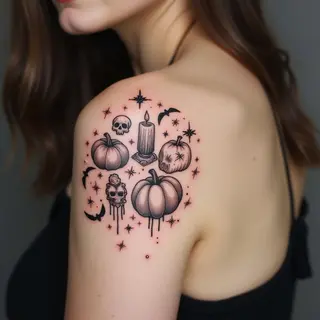 Tiny Spooky Tattoo Collection: Miniature Witchcraft & Folklore