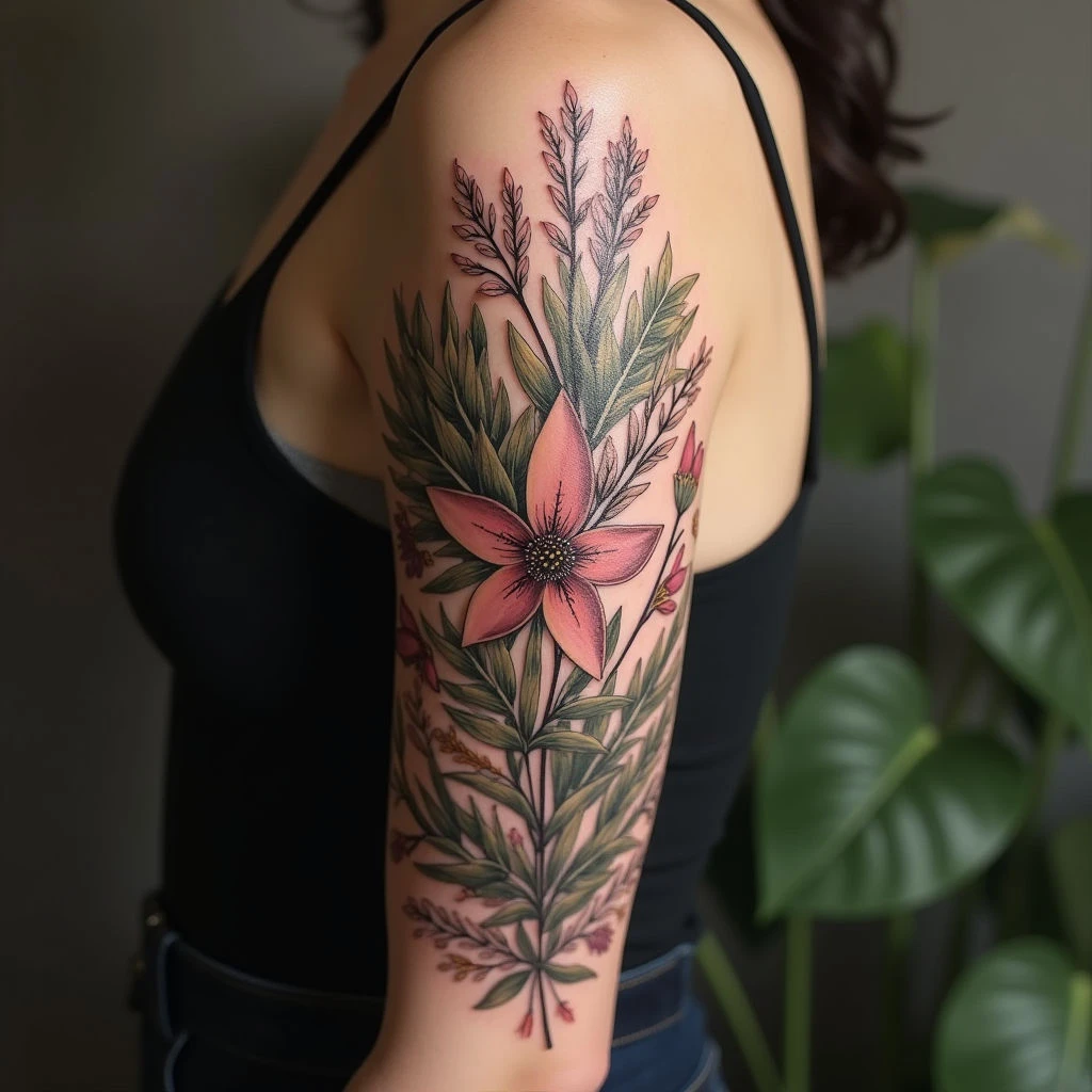 Lower Sleeve Tattoo Ideas: A Botanical Guide