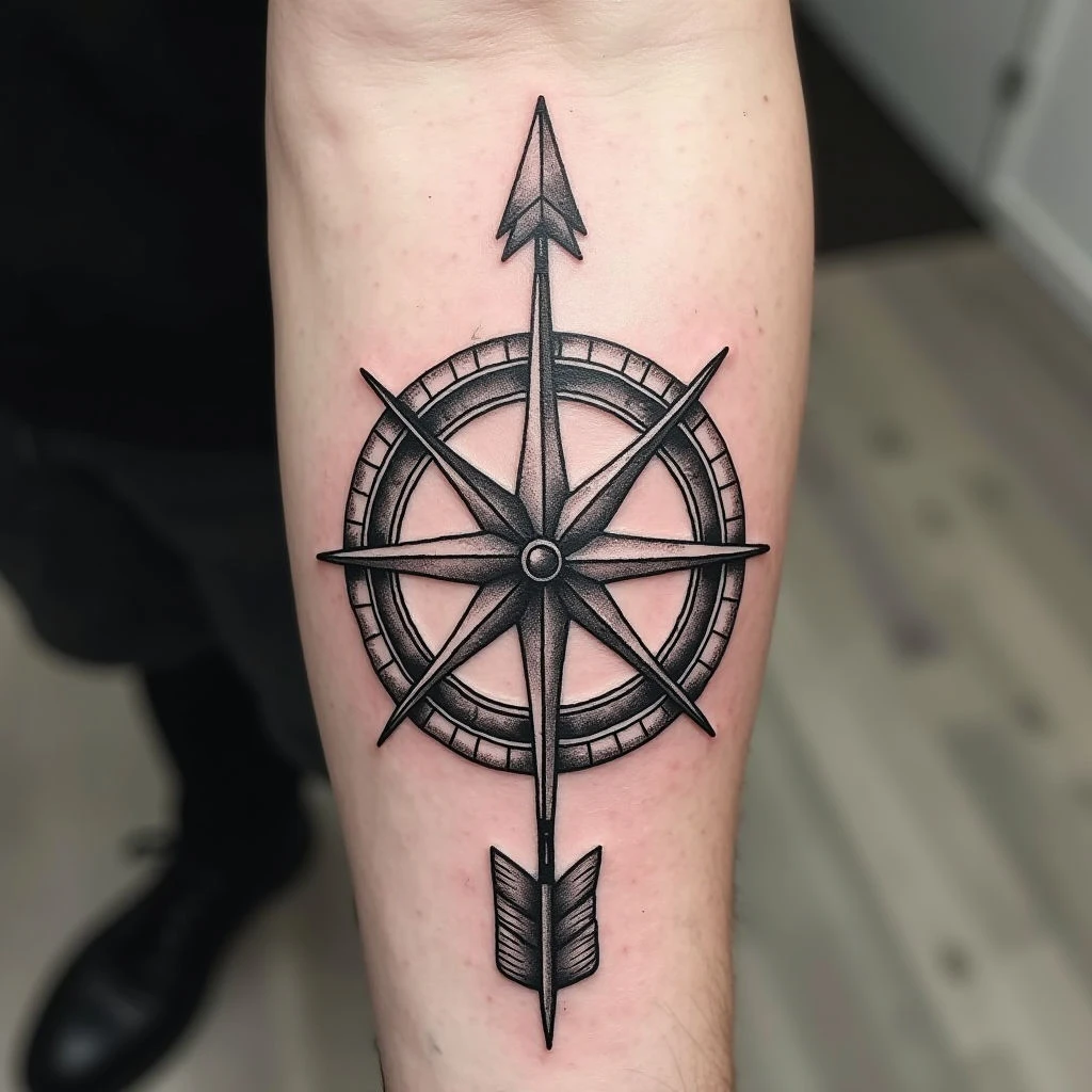Male Arrow Compass Tattoo: Meaning & Symbolism