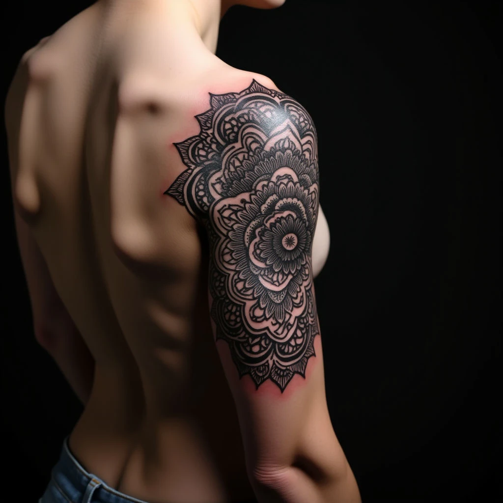 Intricate Mandala Lower Sleeve Tattoos for Your Back