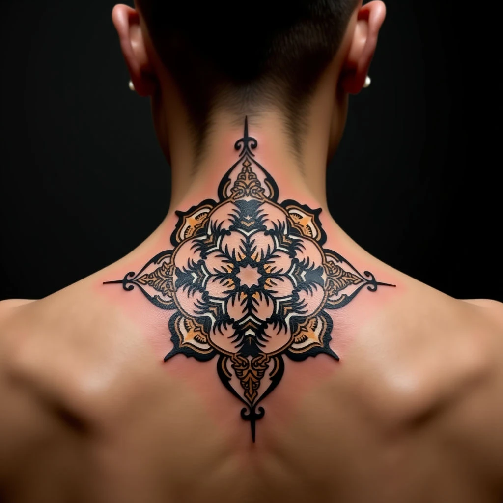 Mandala Neck Tattoos: Should They Face In or Out?