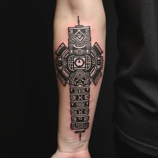 Ancient Mayan Glyph Tattoo Design
