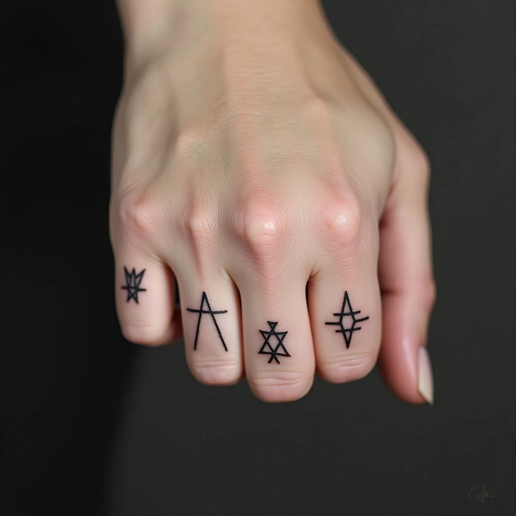 Delicate Geometric Finger Tattoos: Symbolism and Inspiration