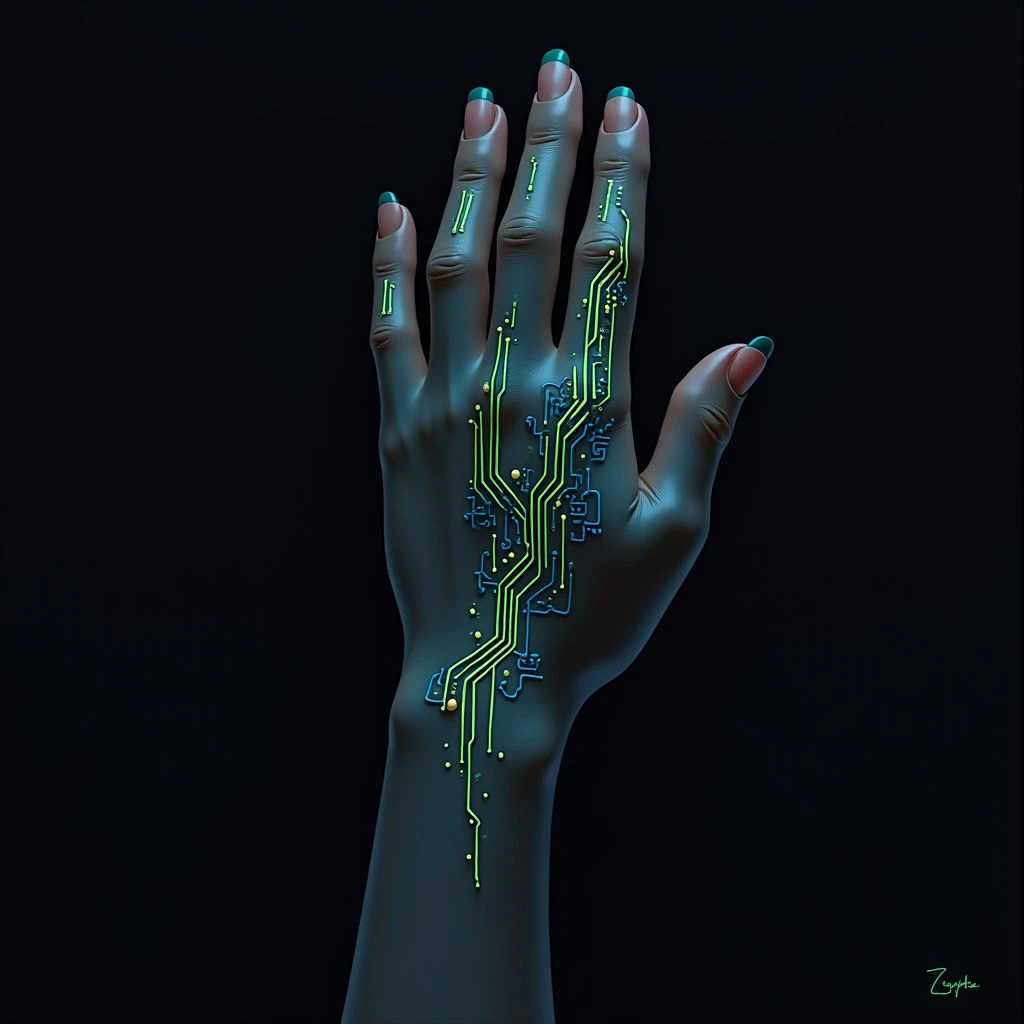 Minimalist Mehndi Design for Your Back Hand: A Cyberpunk Twist