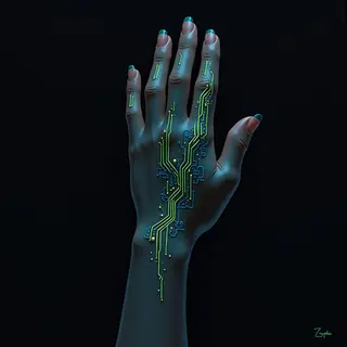 Minimalist Mehndi Design for Your Back Hand: A Cyberpunk Twist