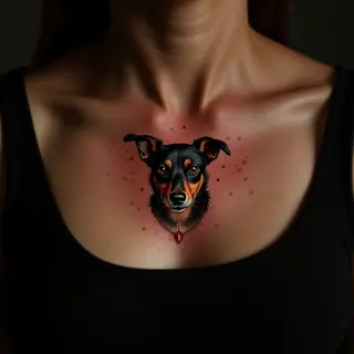 Dog Memorial Tattoo Ideas: Dotwork Designs for the Chest