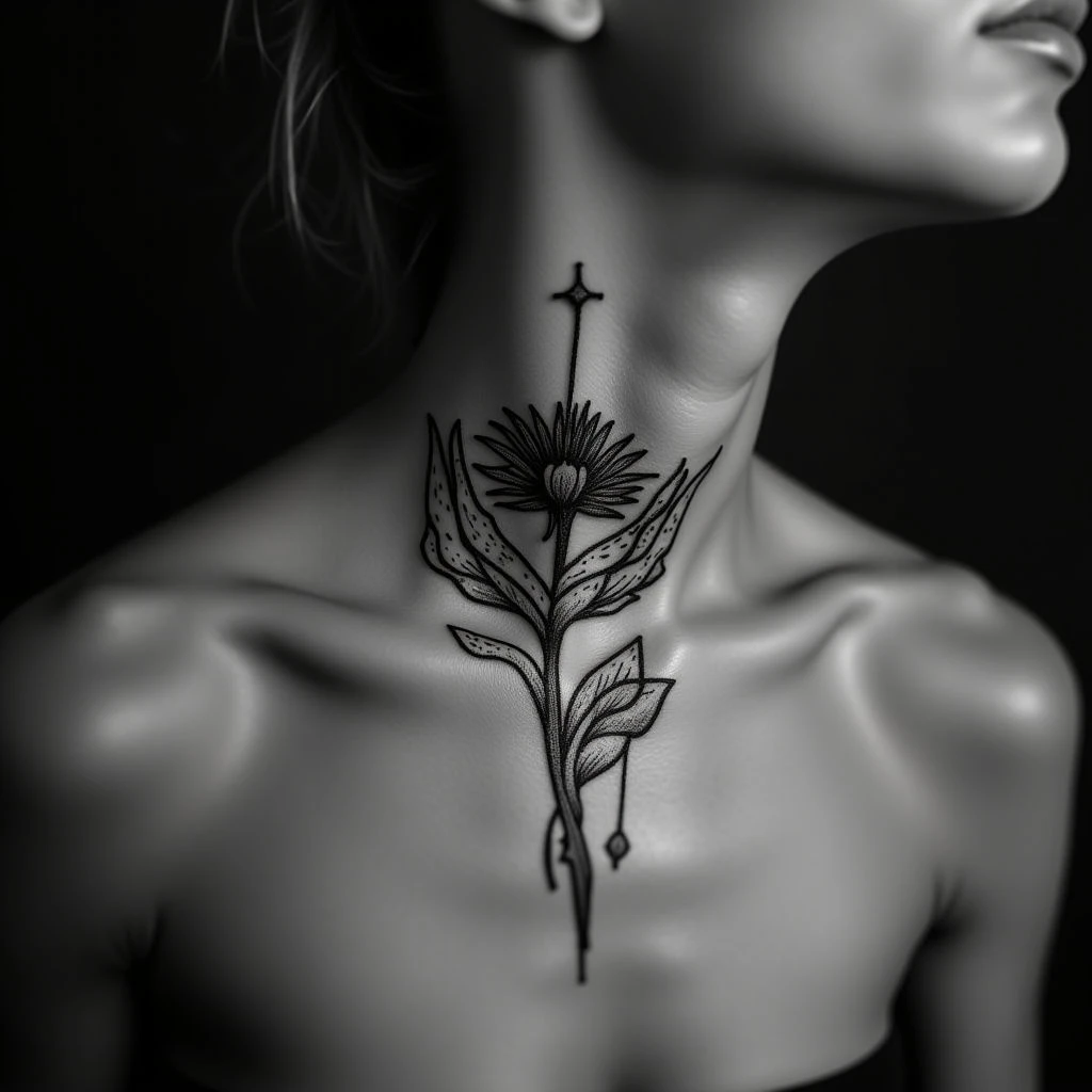 Touching Neck Tattoos for Remembering Loved Ones