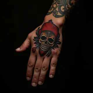 Old School Memorial Hand Tattoo for Lost Loved Ones
