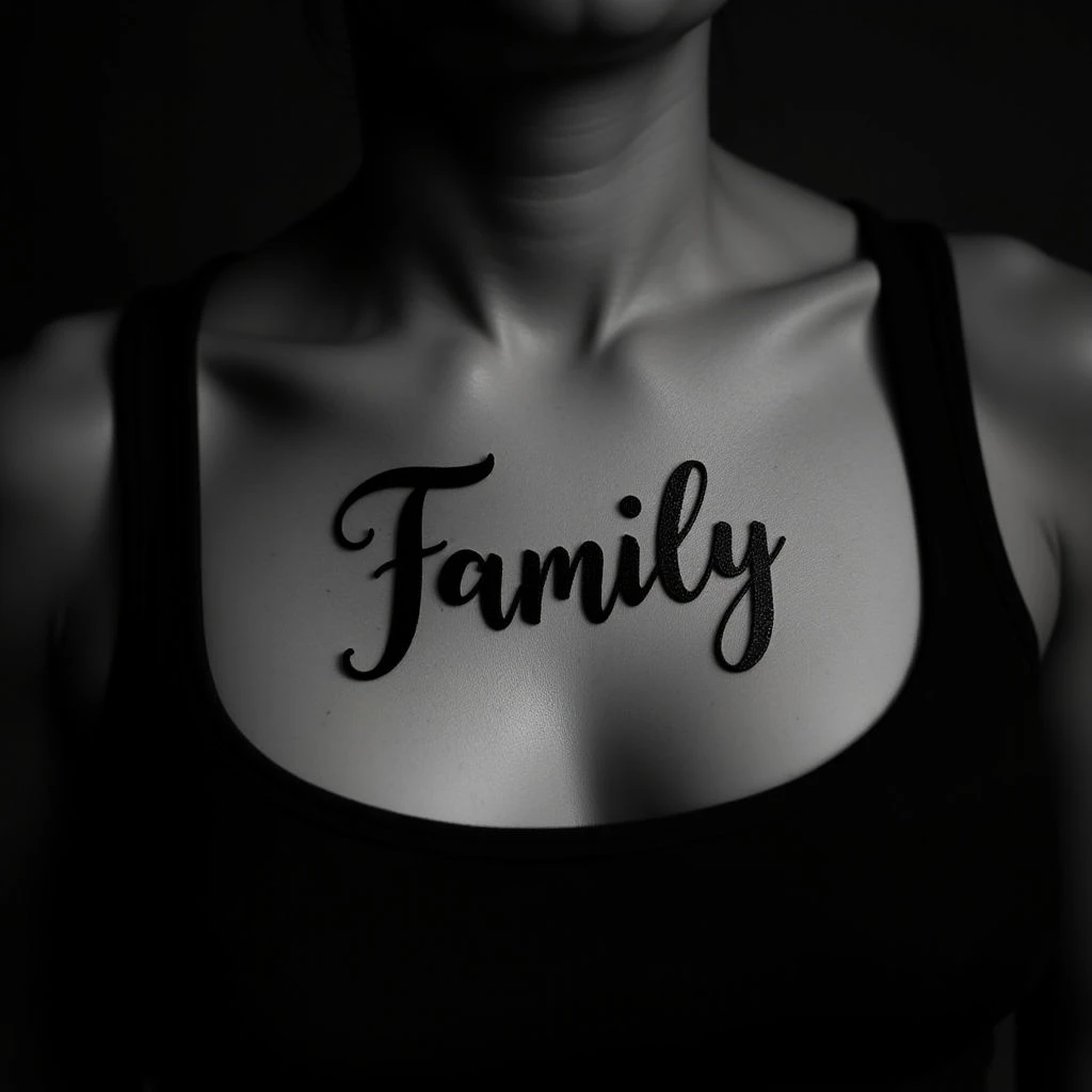 Traditional Family Name Chest Tattoos: A Lasting Tribute