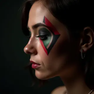 Geometric Sister Memorial Face Tattoo: A Lasting Tribute