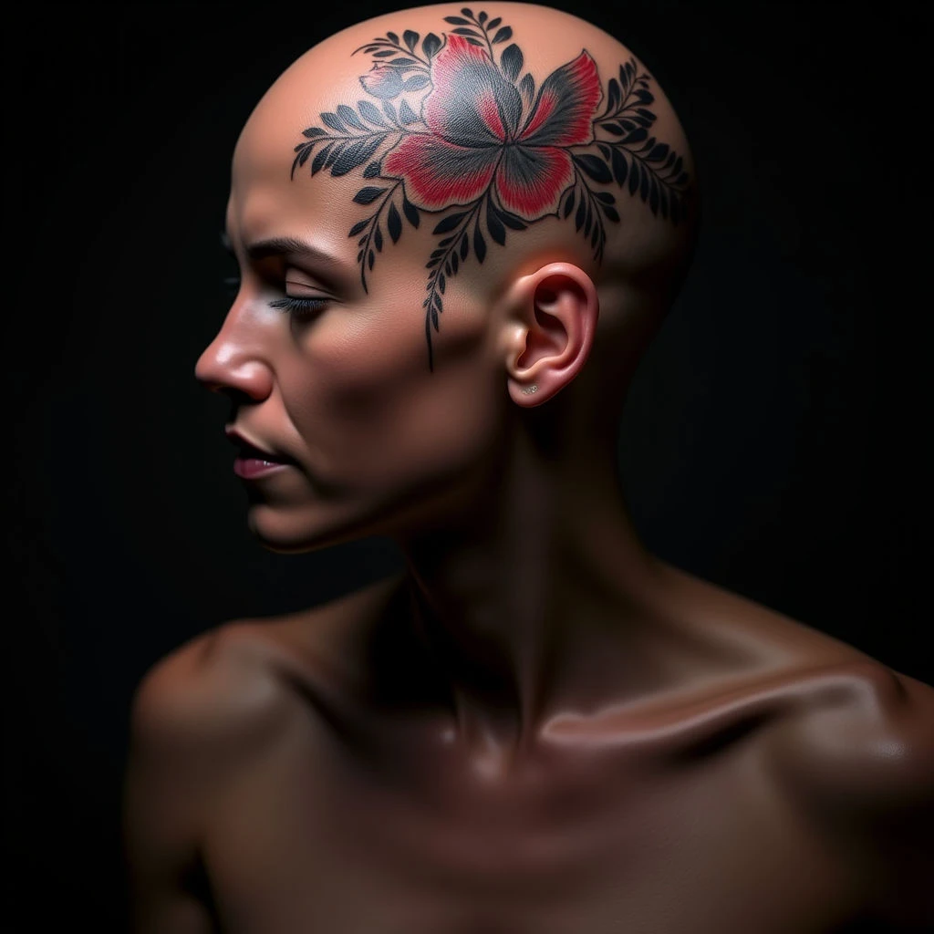 Ornamental Mom Tribute Tattoo Ideas for the Head