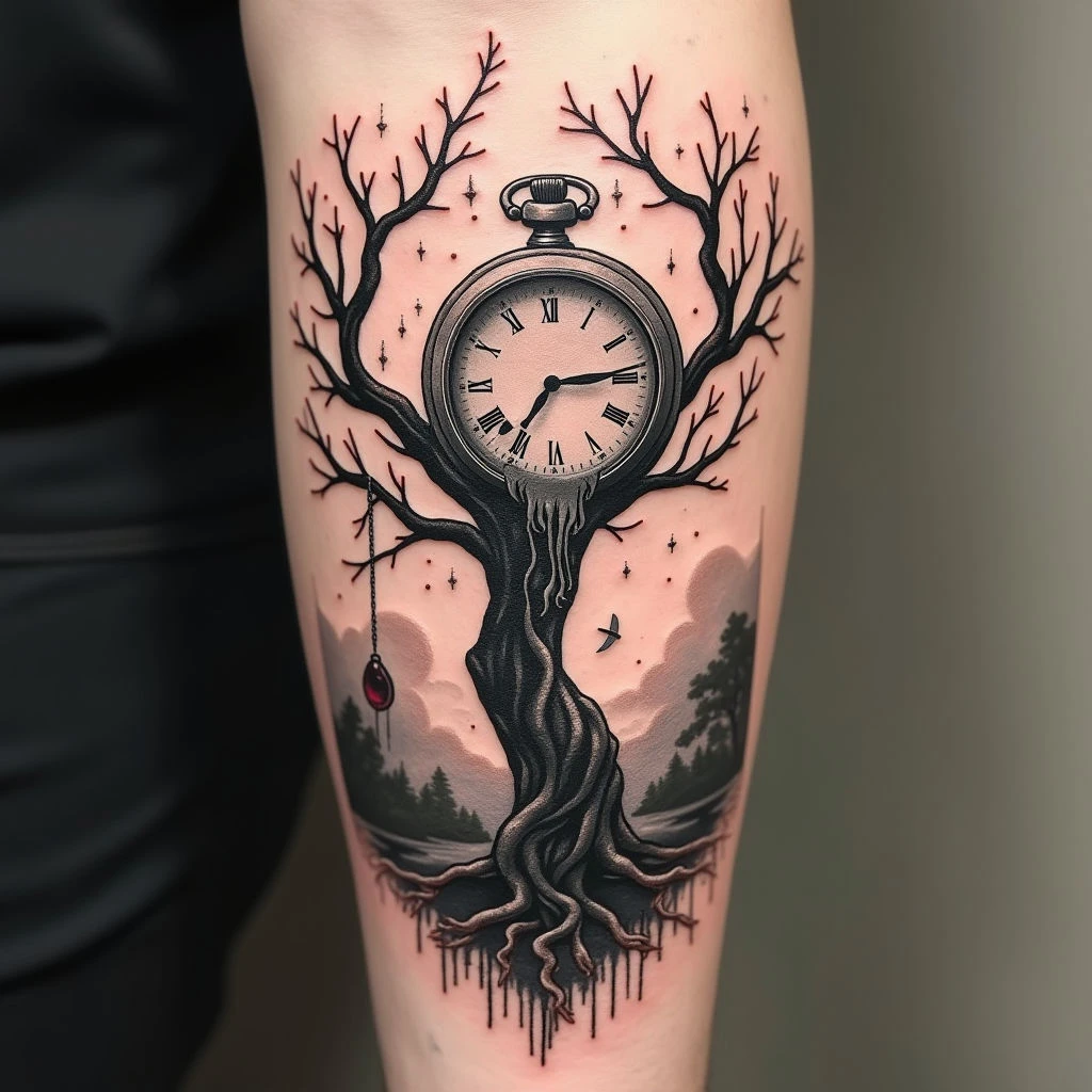 Melting Time: Mens Clock Tattoo Ideas - Surreal Designs & Meanings