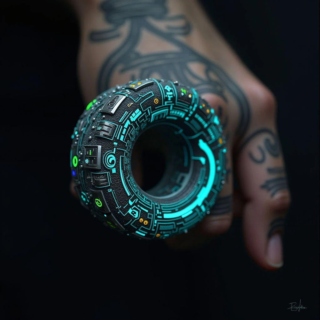 Mens Ring Tattoo Designs: Cyberpunk & Futuristic Inspiration