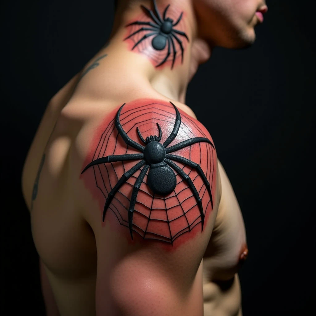 Military Spider Web Tattoo on Elbow: Meaning & Calligraphy Styles