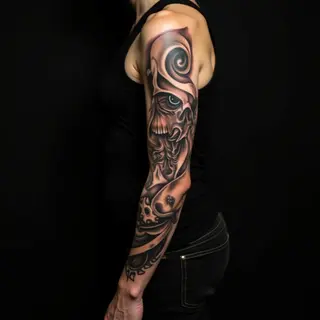 Minimalist Biomechanical Face Tattoos: Intense & Subtle Designs