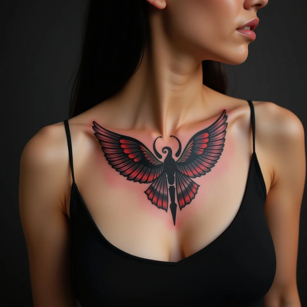 Simple Collarbone Tattoos for Girls: Minimalist Blackwork Designs