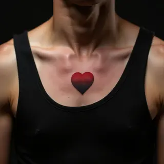 Minimalist Father & Son Chest Tattoos: Red & Black Designs