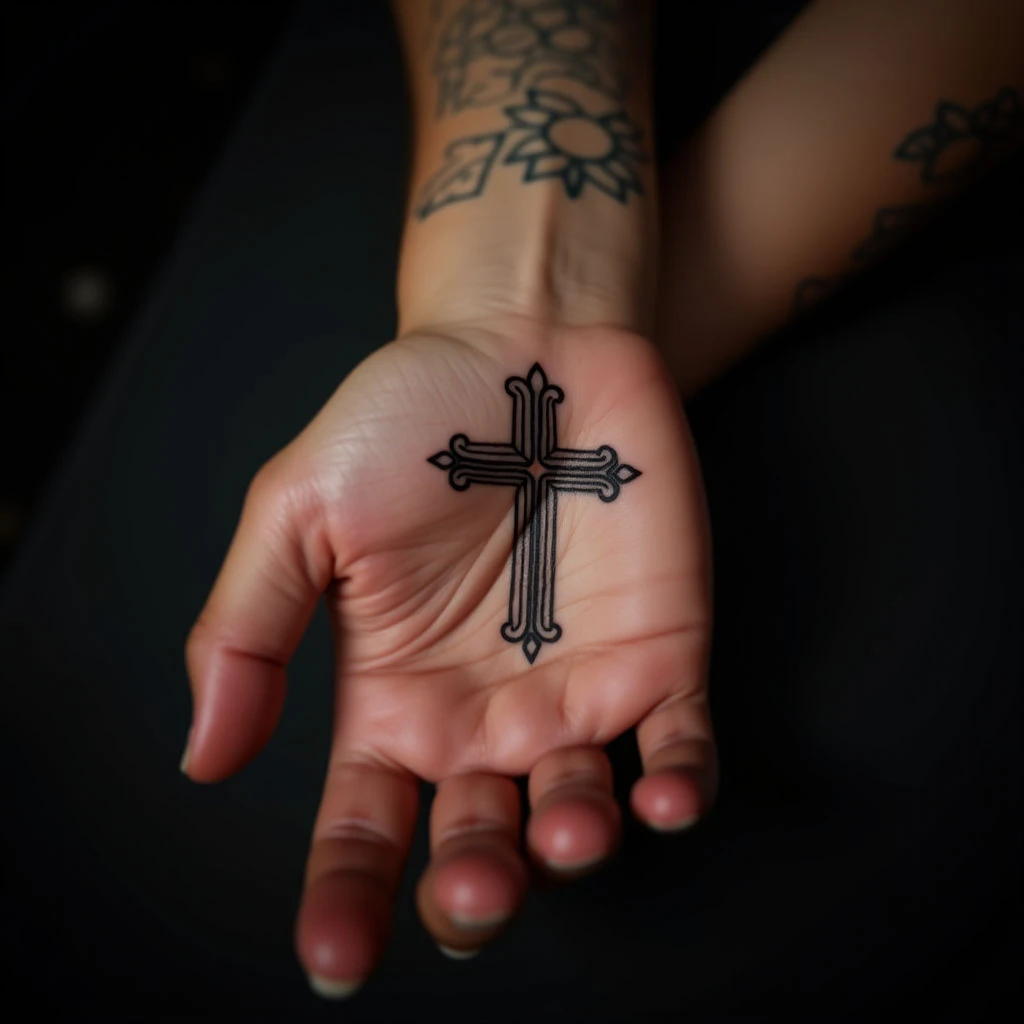 Minimalist Religious Hand Tattoos with Profound Meaning