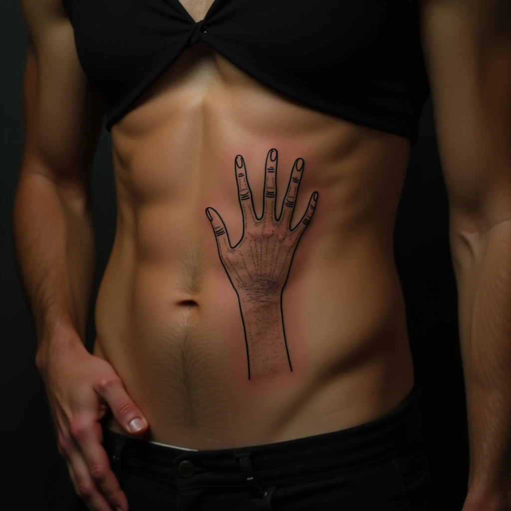 Small Dotwork Stomach Tattoos for Guys: Subtle & Stylish Designs