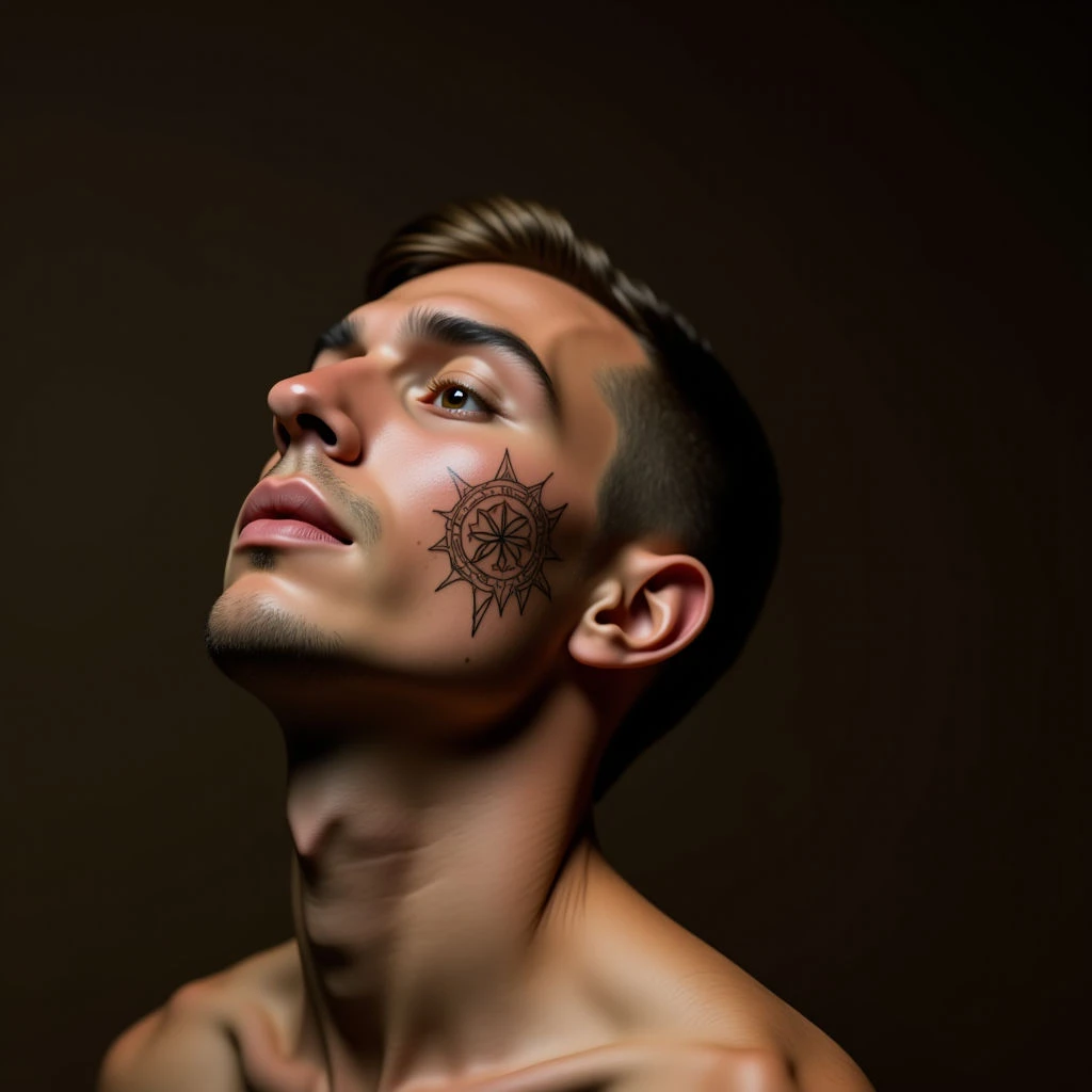 Tiny Copper Face Tattoos for Men: Meaningful Minimal Designs