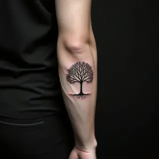 Minimalist Family Tree Tattoos for Guys: Forearm Designs