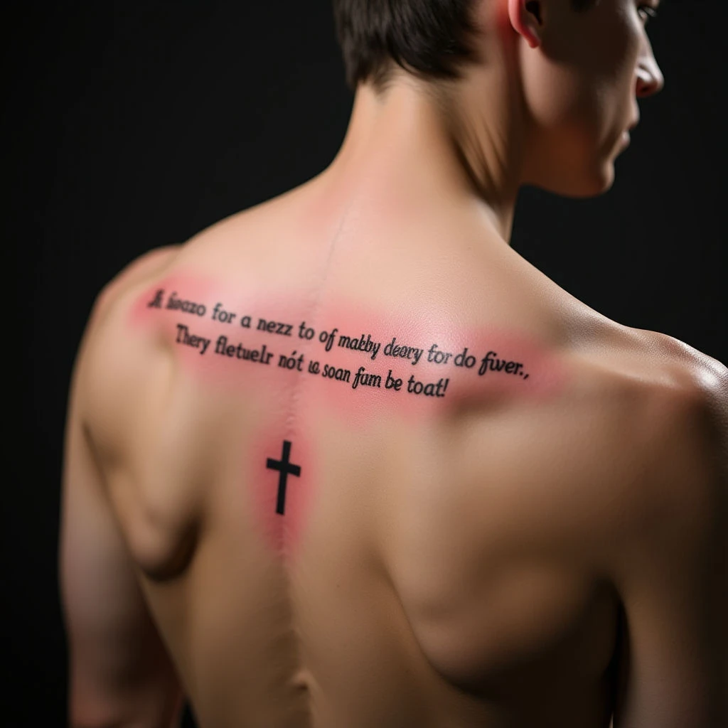 Minimalist Father & Son Quote Tattoos on the Spine