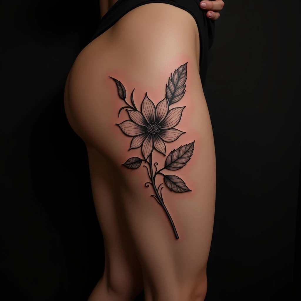 Simple Flower Tattoos: Delicate Neo-Traditional Designs