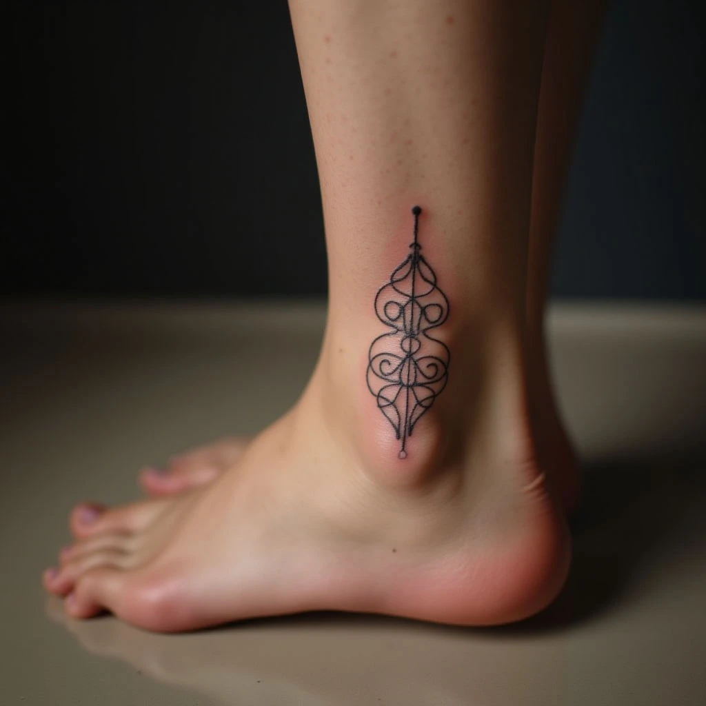 Minimalist Foot Tattoos with Cultural Meaning (Pastel Colors)