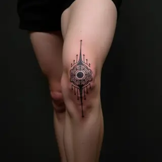 Copper Minimalist Tattoo: Strength & Growth on Your Knee