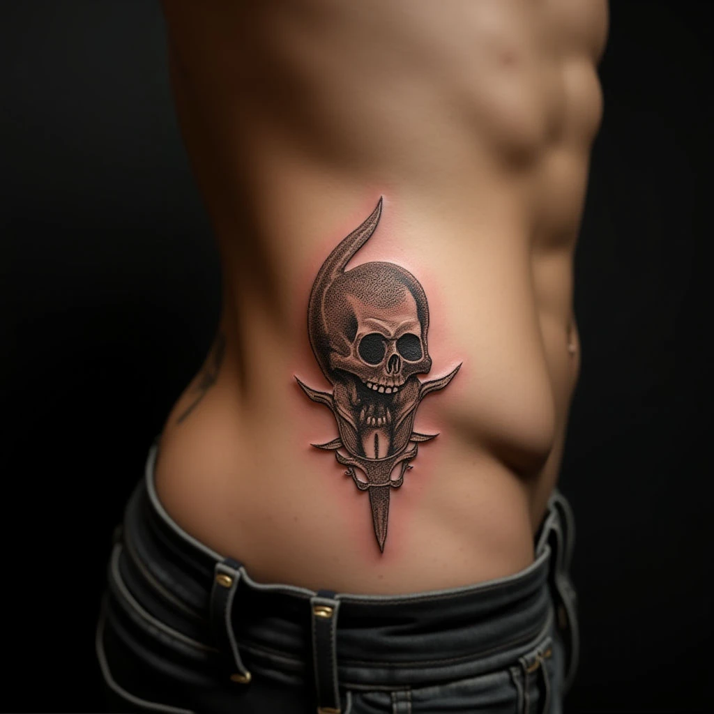 Golden Neo-Traditional Hip Tattoos for Men: Bold Statements