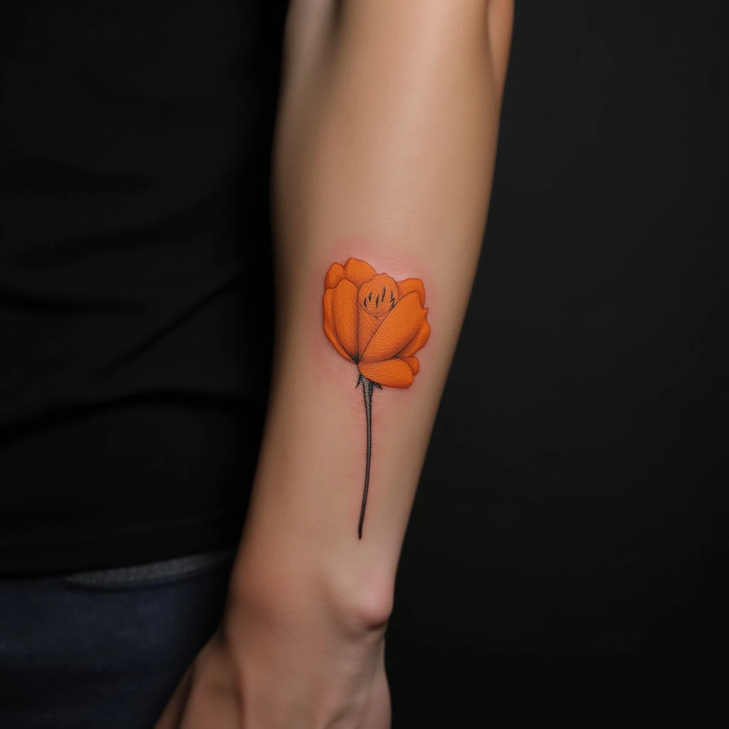 Cool Minimalist Orange Arm Tattoos for Men: Subtle & Stylish Designs