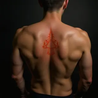 Minimalist Orange Back Tattoo Cover-Up Ideas for Men