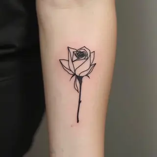 Delicate Rose Tattoo: A Minimalist Design