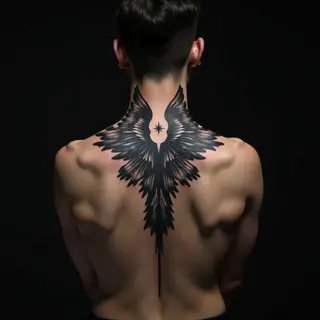 Surreal Matching Collarbone Tattoos for Couples: A Minimalist Take