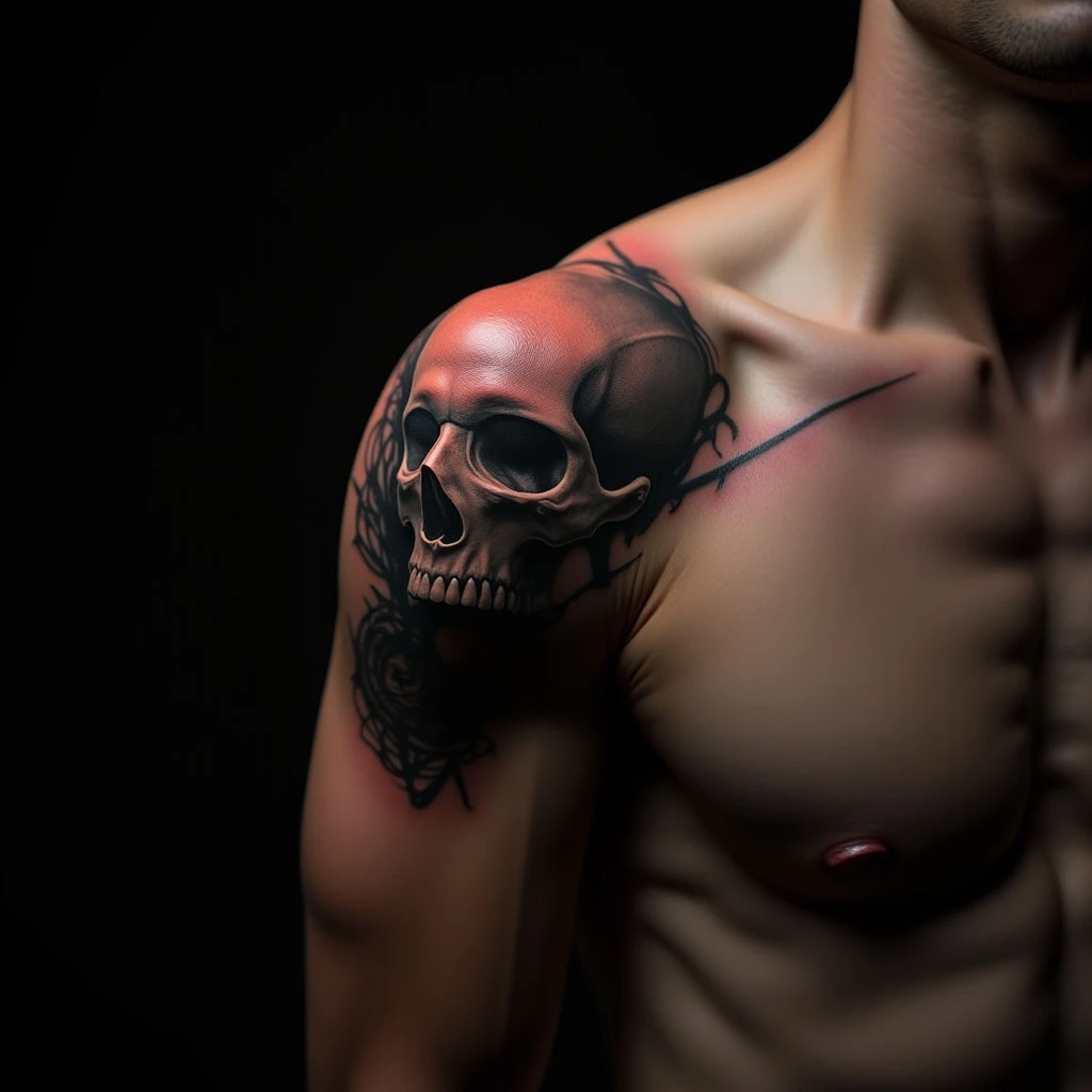 Subtle Surreal Shoulder Tattoos for Men (Small & Stylish)