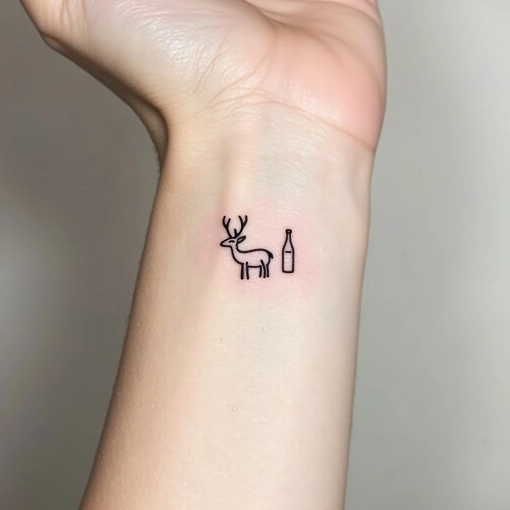 Minimalist Tattoo Designs: Animal & Bottle Motifs