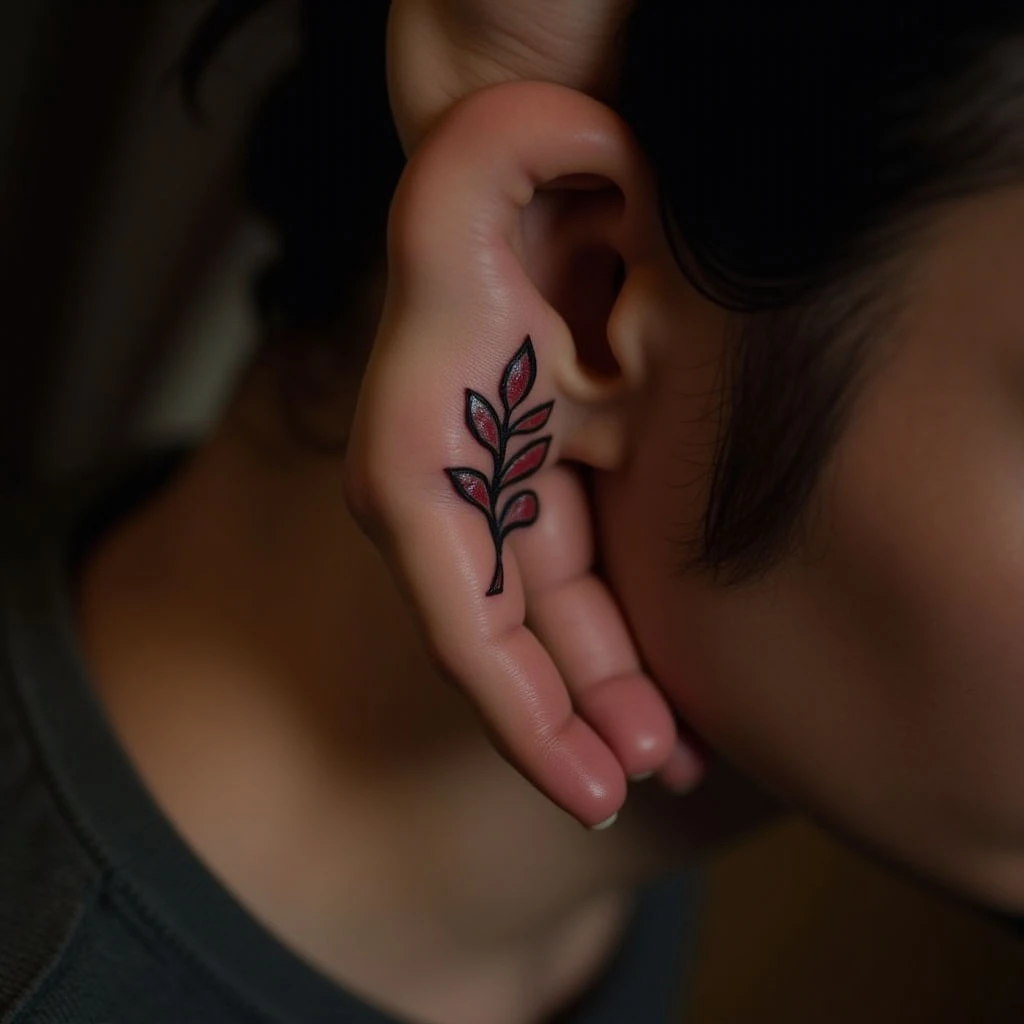 Subtle Traditional Tattoos for Men: Behind the Ear Designs