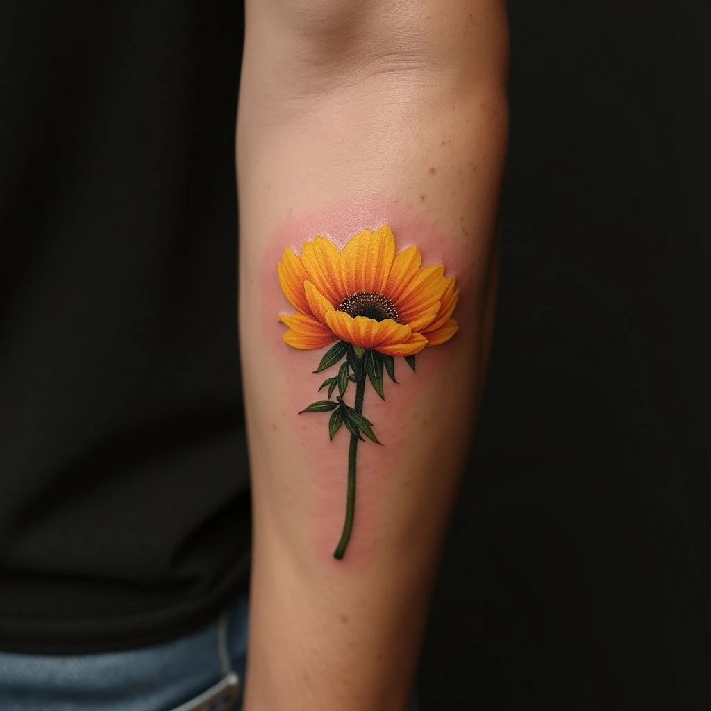Sweet & Subtle Baby Tattoos in Watercolor Yellow - Forearm Designs