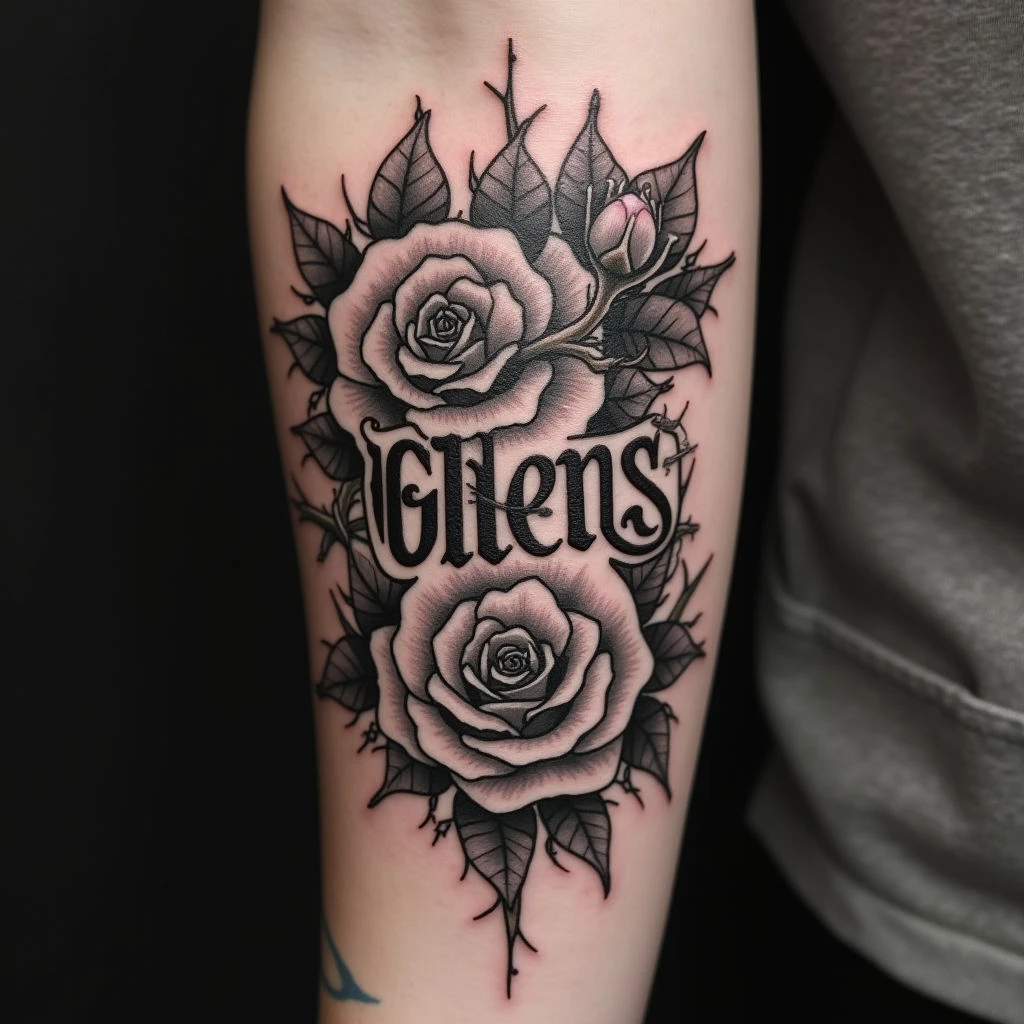 Haunting Name Tattoo Designs for Girls: Embrace the Dark Aesthetic