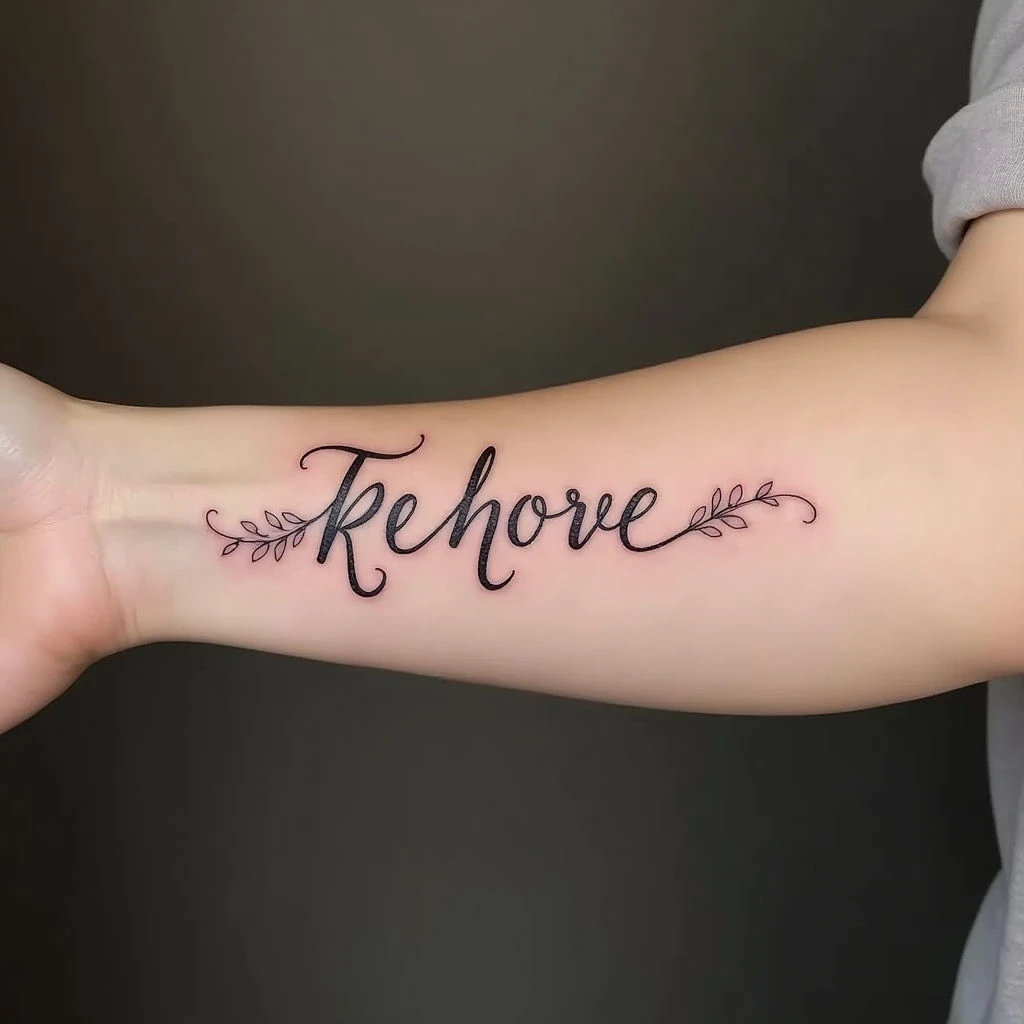 Elegant Script Name Tattoos for Women
