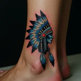 Native American Headdress Tattoo: Meaning & Trash Polka Style