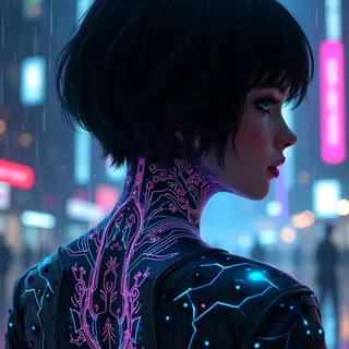 Neck Cover Up Tattoo Ideas: Cybernetic Renaissance