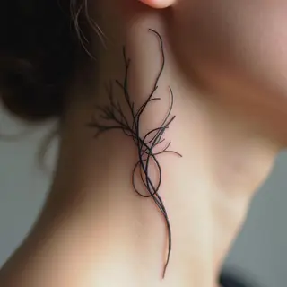 Elegant Abstract Neck Tattoo Design