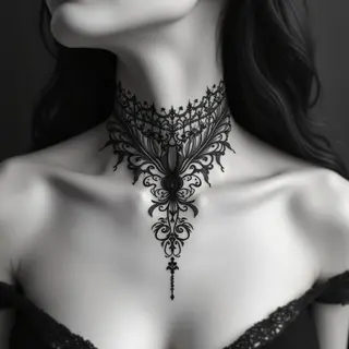Intricate Ornamental Neck Tattoo Design