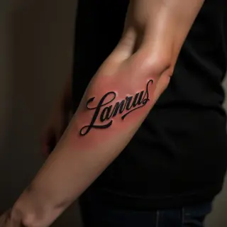 Neo-Traditional Name Tattoos for Men on Forearms