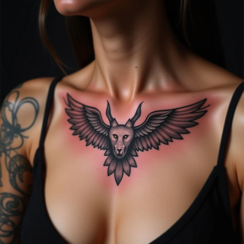 Neo-Traditional Collarbone Cover-Up for Girls